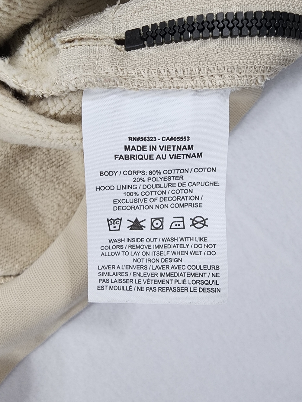 Nike Tech Fleece Cropped Hoodie Beige Cream Medium Zip Hem - Picture 11 of 12